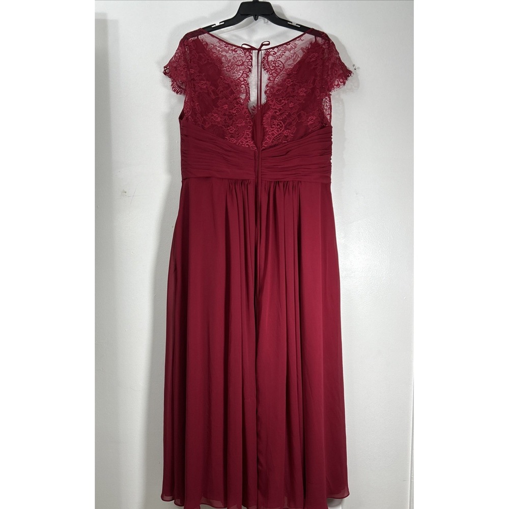 Cocomelody Women 1X Burgundy Cocktail Gown Lace Formal Dress Chiffon 6427